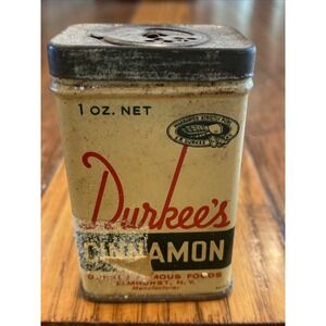 Vintage 1 1/2  Oz Durkee's Cinnamon Tin Famous Foods Elmhurst, N.Y.